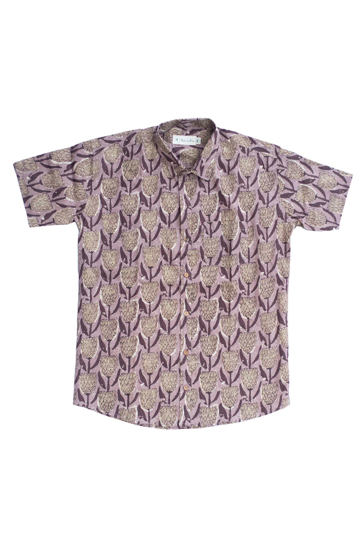 Oriental Pink Printed Cotton Shirt