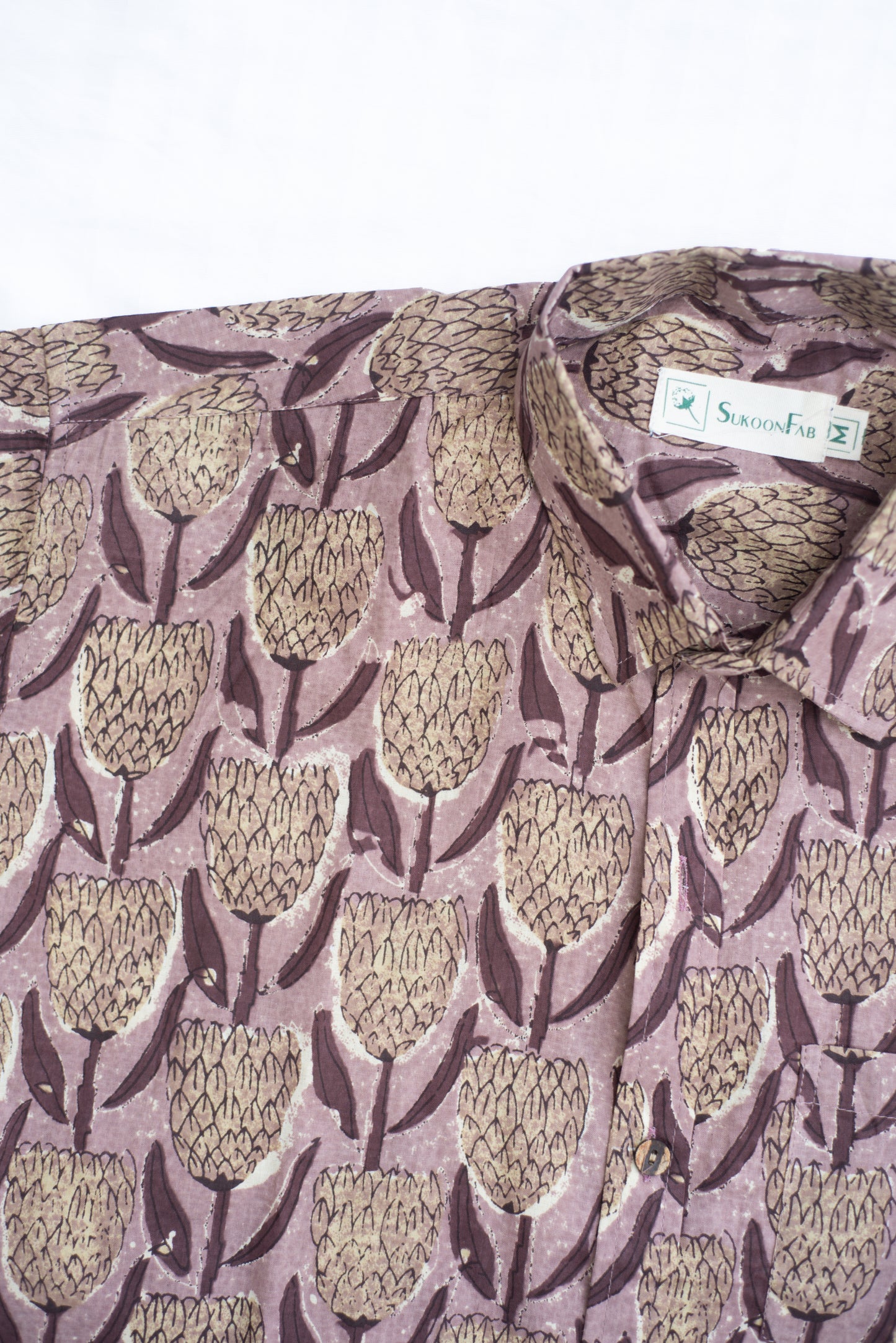 Oriental Pink Printed Cotton Shirt