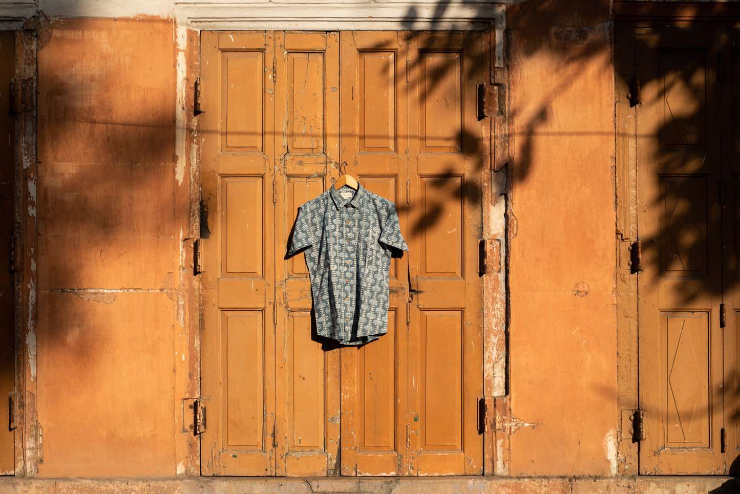 Regent Grey Dabu Block Printed Shirt