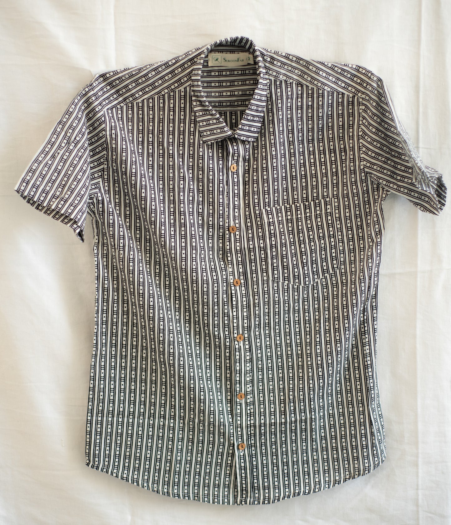 Silver Sand Hand Block Printed Shirt