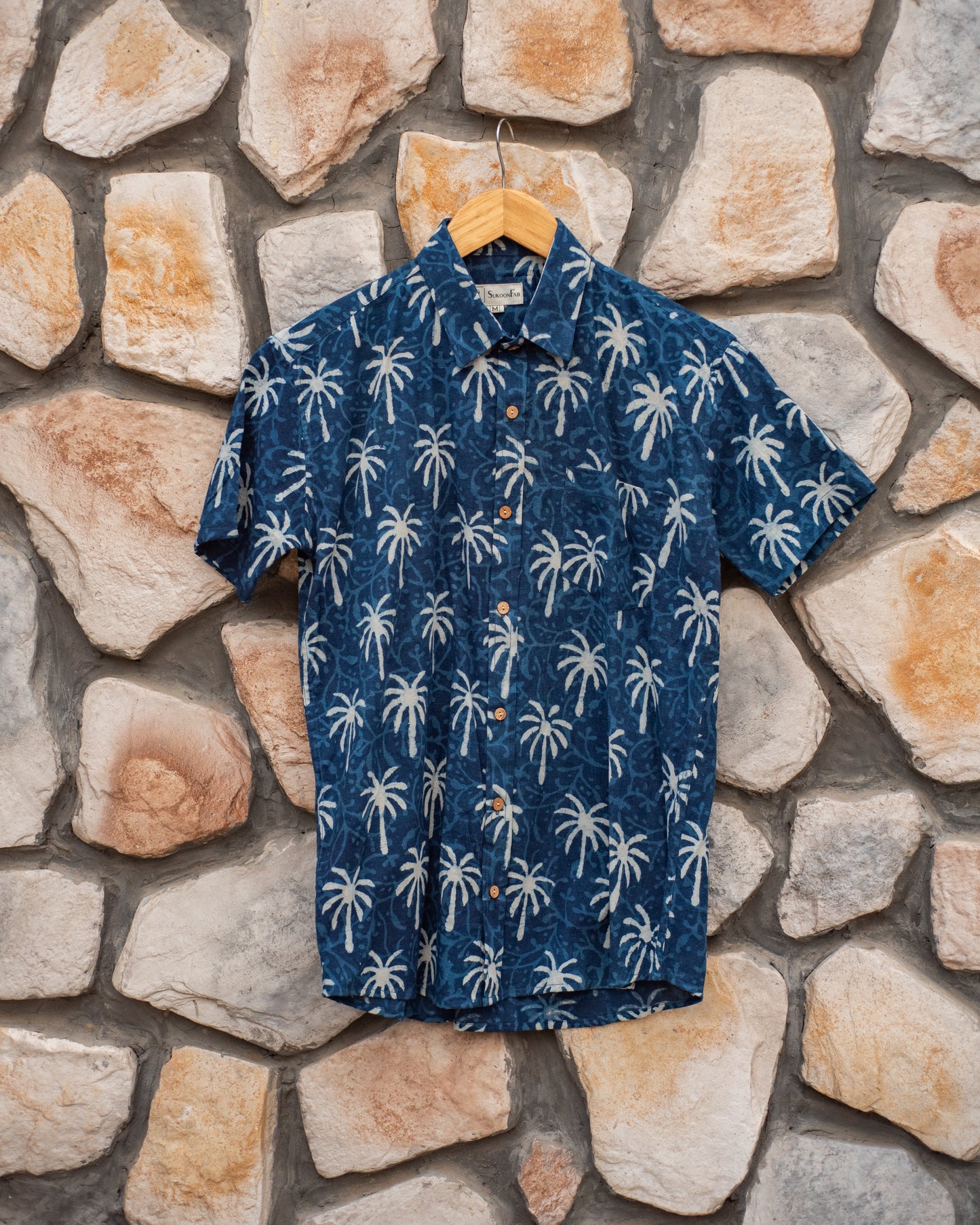 Indigo Hand Block Printed Shirt