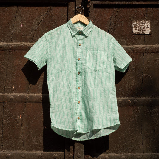 Sage Green Printed Cotton Shirt