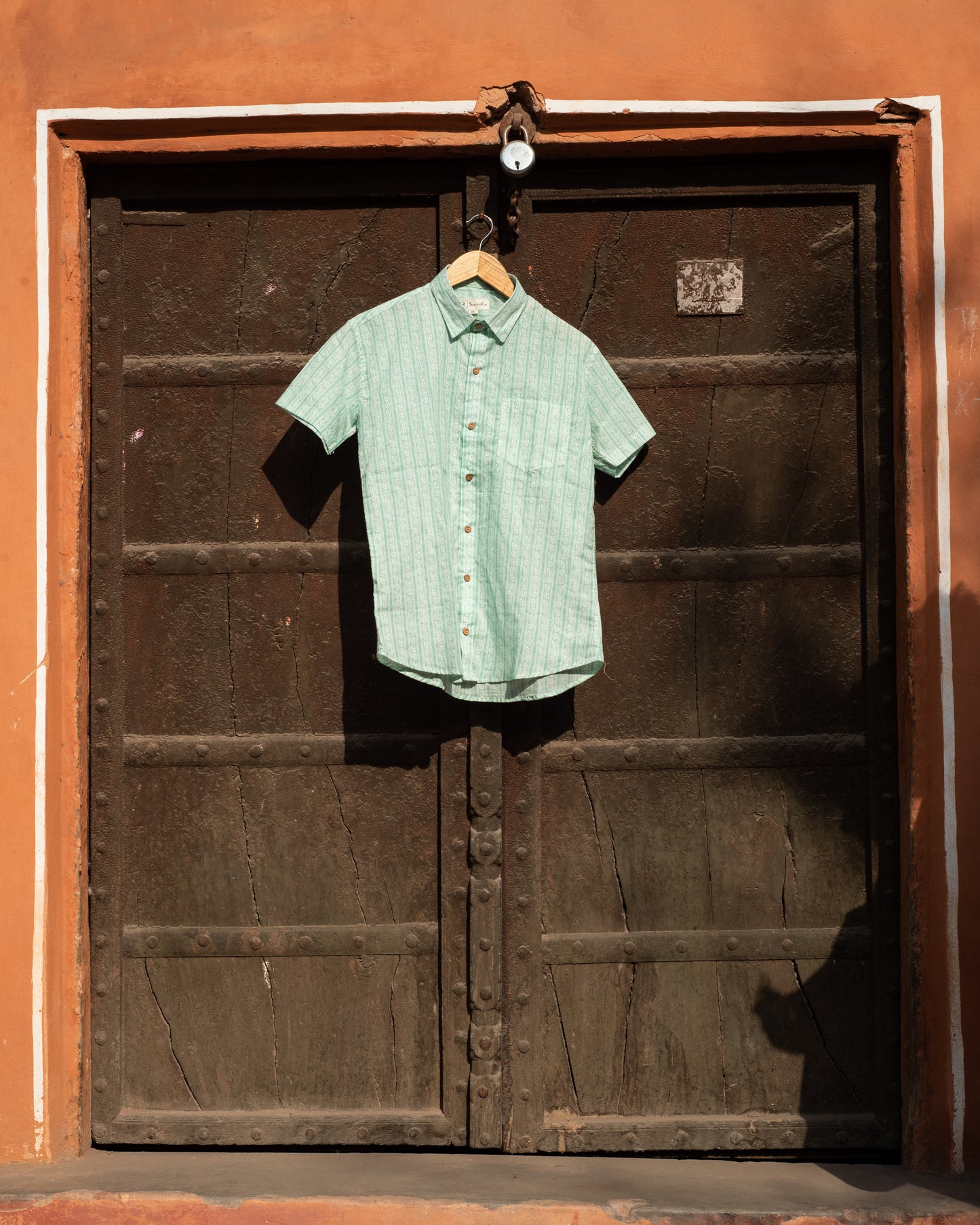 Sage Green Printed Cotton Shirt