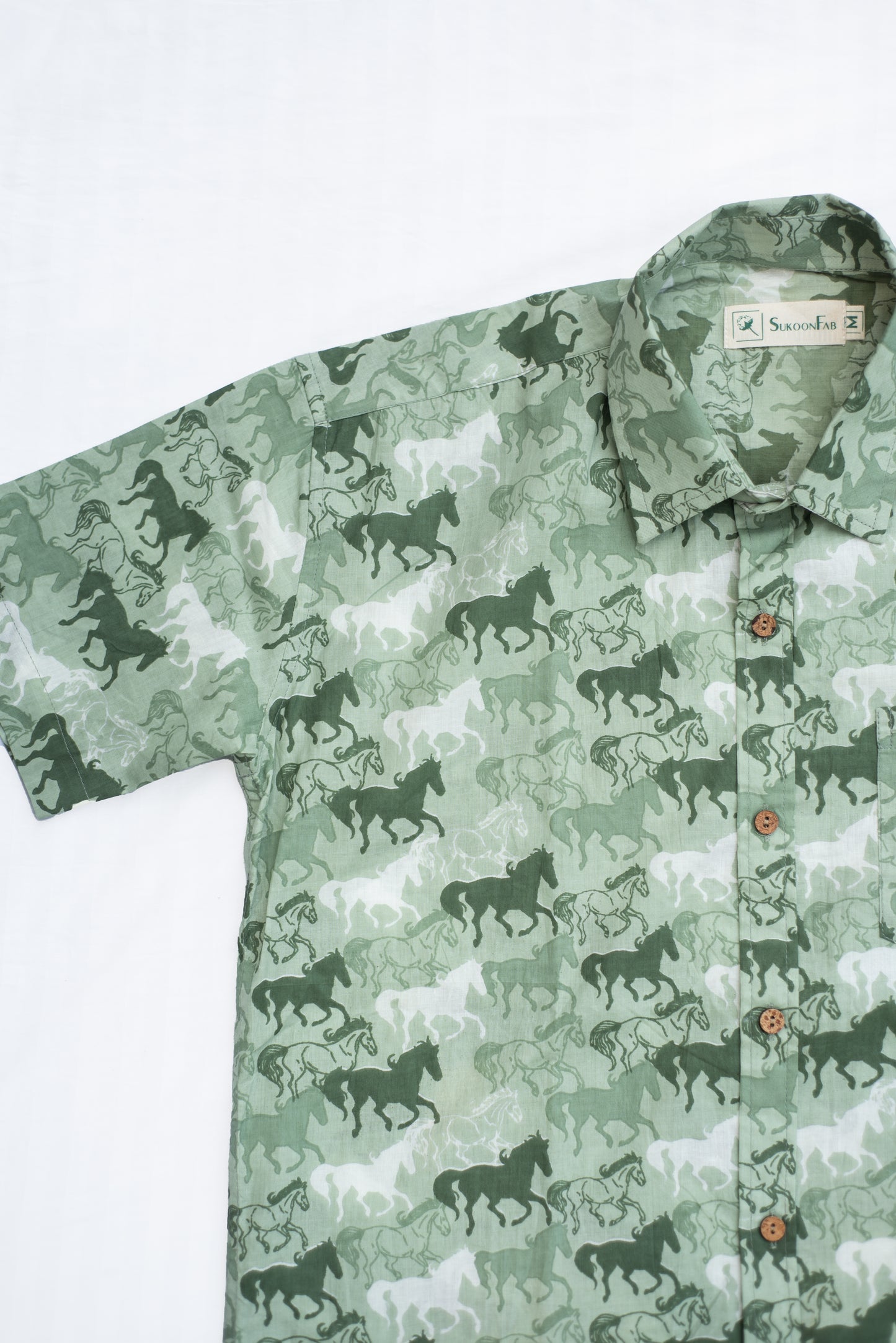 Wenge Horse Printed Cotton Shirt