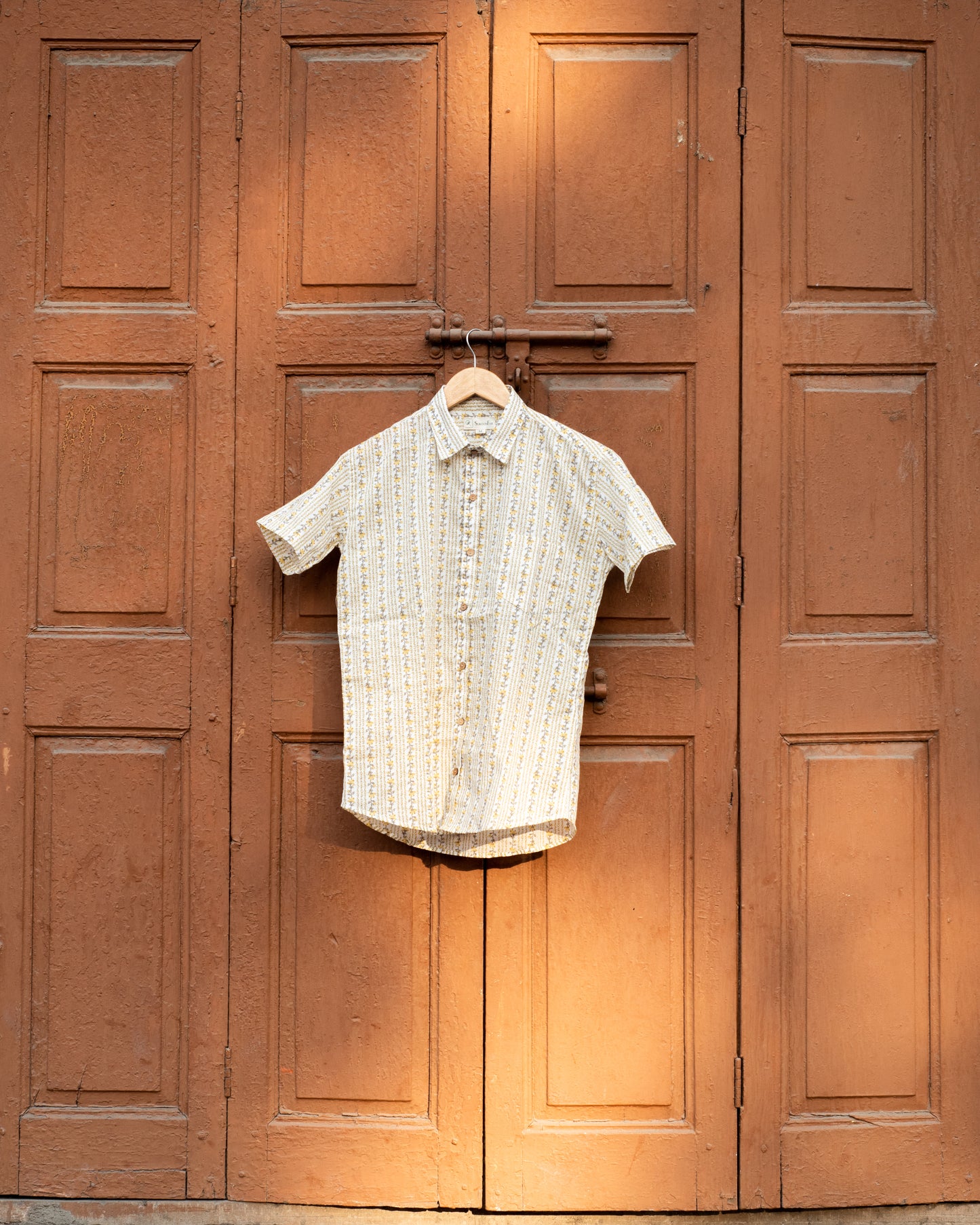 White Floral Sanganeri Printed Cotton Shirt